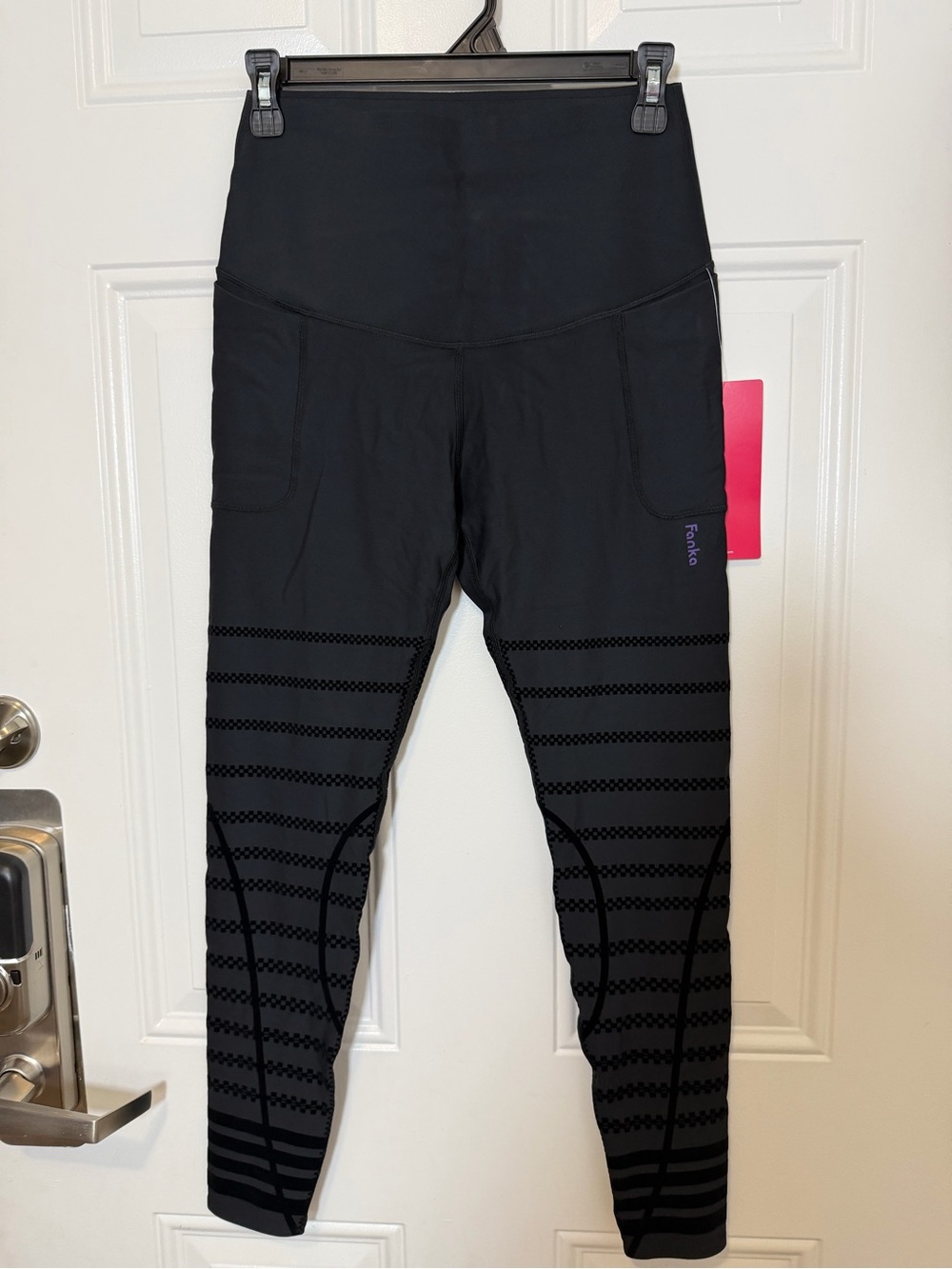 High-Waist Fanka Black Compression Bands with Side Pockets